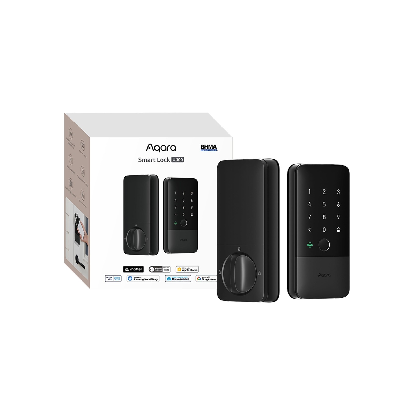 Aqara UWB Smart Lock U400, Matter Over Thread, Apple Home Key, Fingerprint Ke…