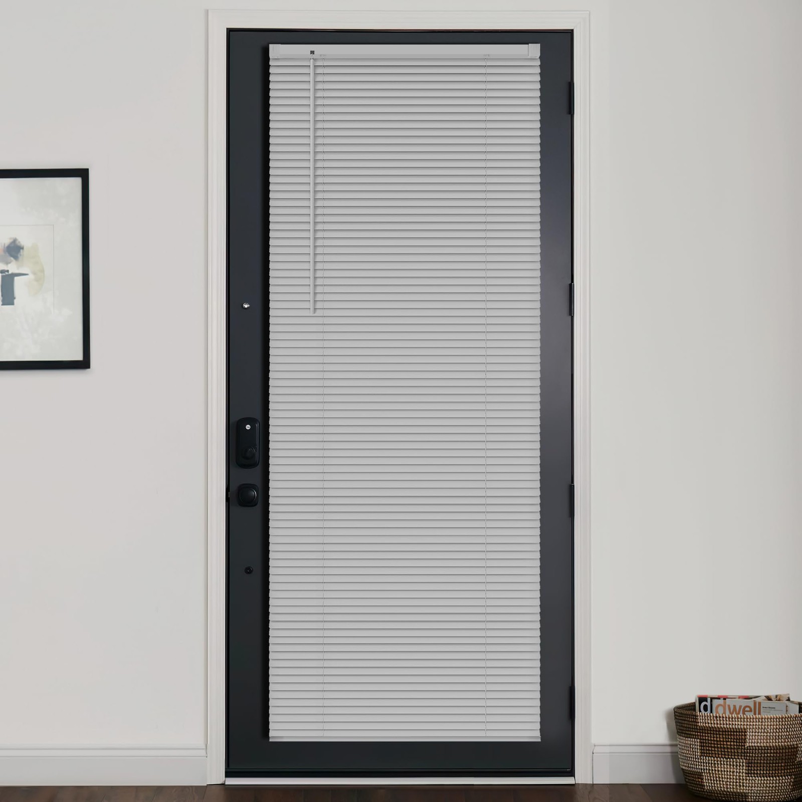 LazBlinds 1″ Vinyl Mini Blinds Cordless French Door Window Shades 30″x72″ Grey