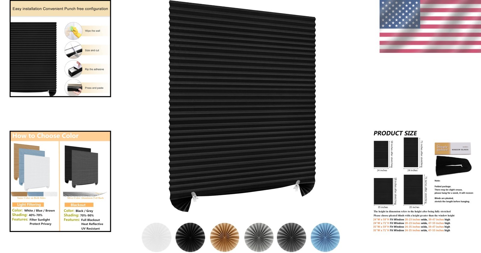Customizable Cordless Blinds – Lightweight Blackout, Perfect for Any Room