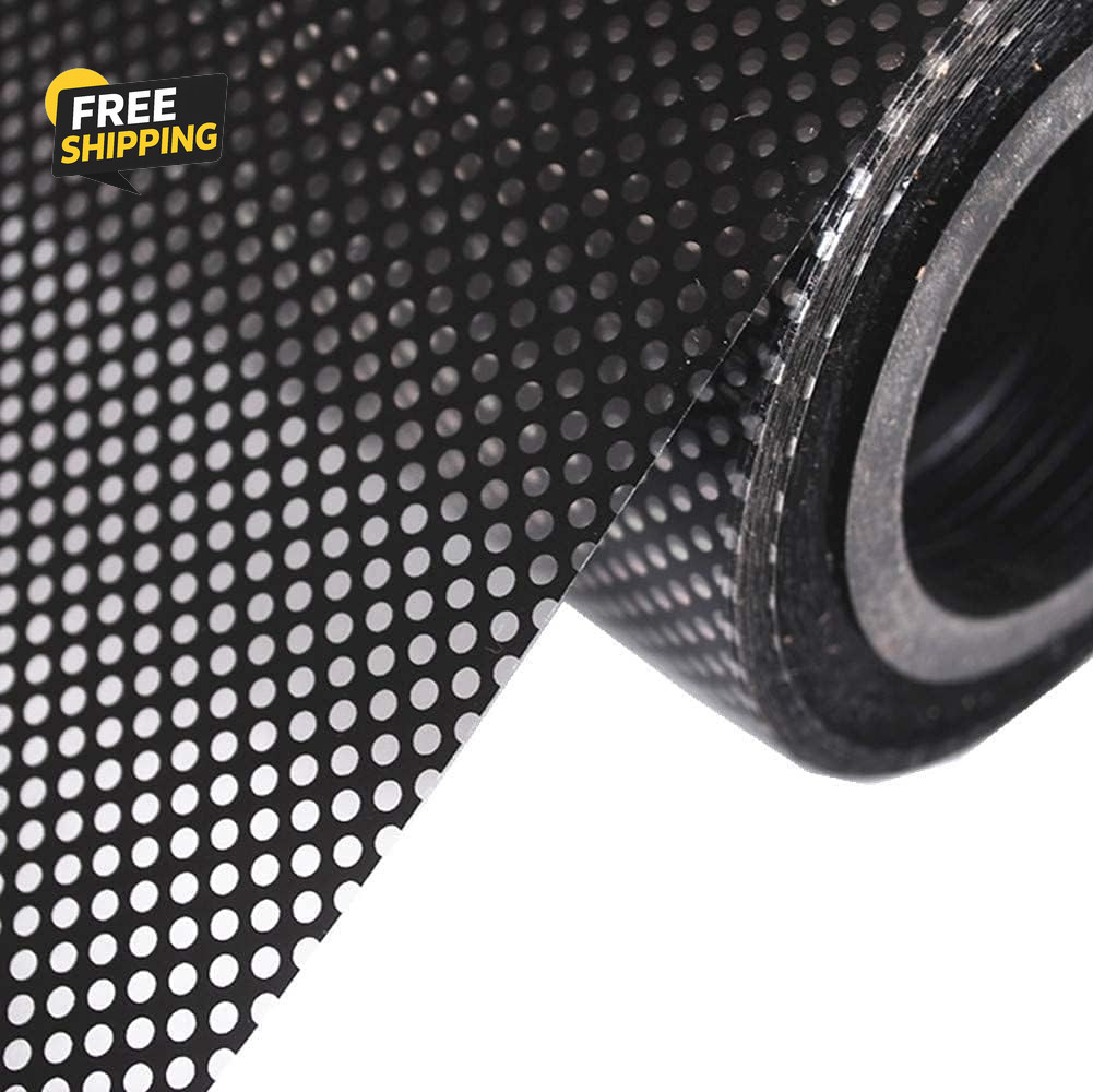 One Way Privacy Window Film 17x78in Black Perforated Static Cling Glass Vinyl