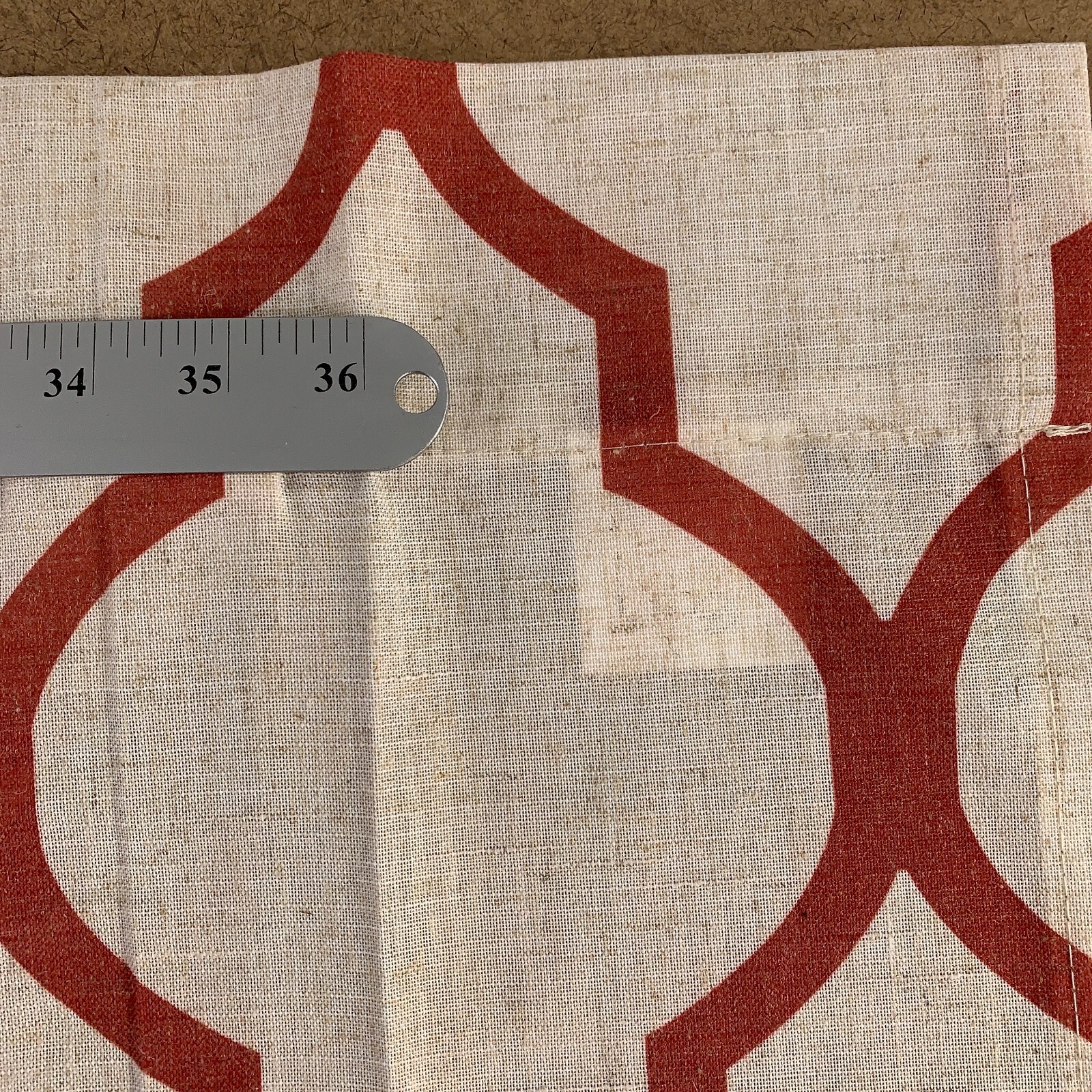 jinchan 52″ X 45″ Rust Beige Moroccan Tile Print Linen Blend Textured Panel NWT