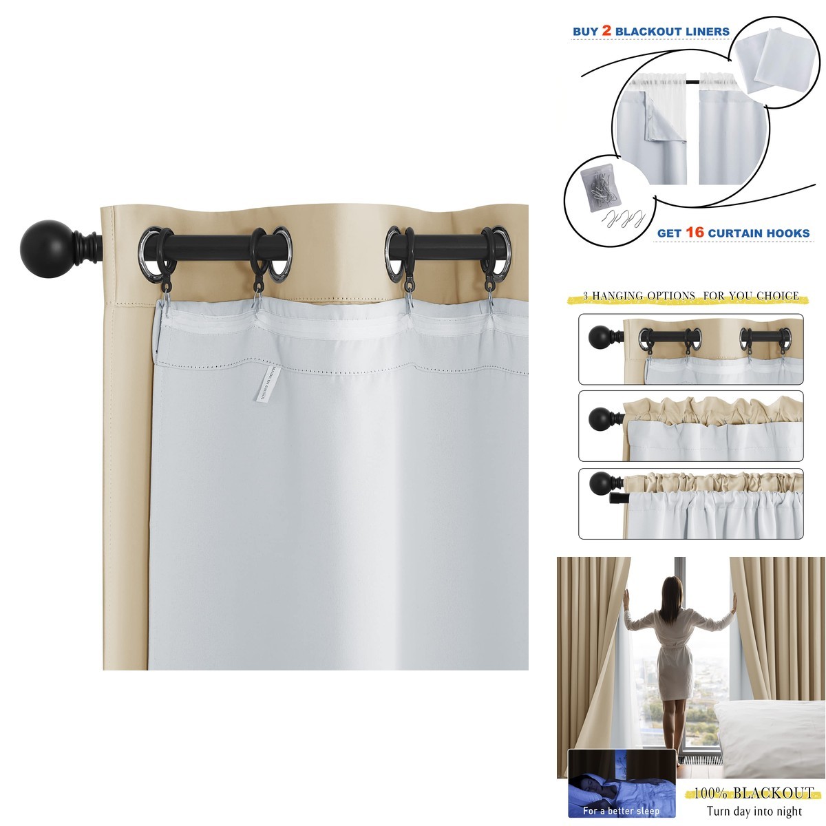 Nicetown Curtain Liners For 95 – Out Curtain Liners For Drapes Fabric Liners