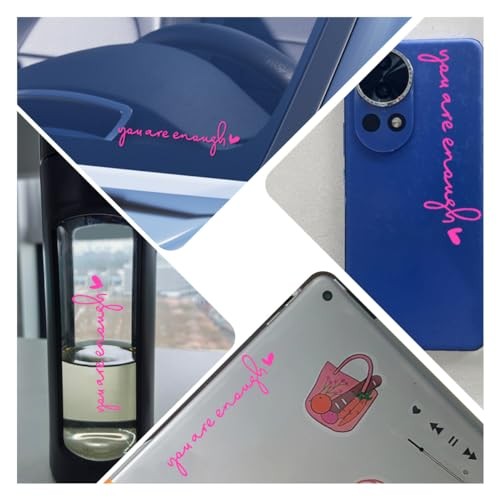 Mirror Stickers for Cars, You are Enough Rearview Mirror You are Enough Pink