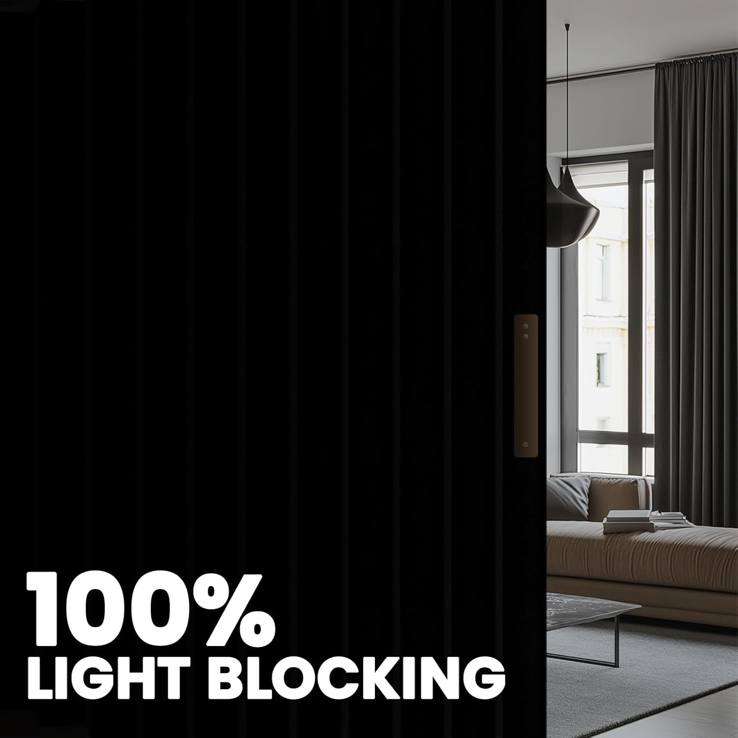 Room Divider Curtain Sets with Flexible Ceiling Track, Privacy Soundproof