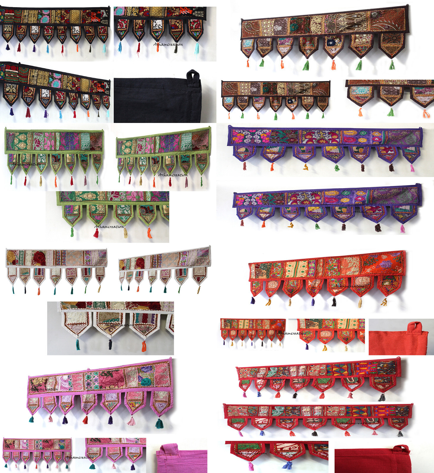 10 pc mix lot cotton patchwork toran door decorative vintage valance 1 pc Free