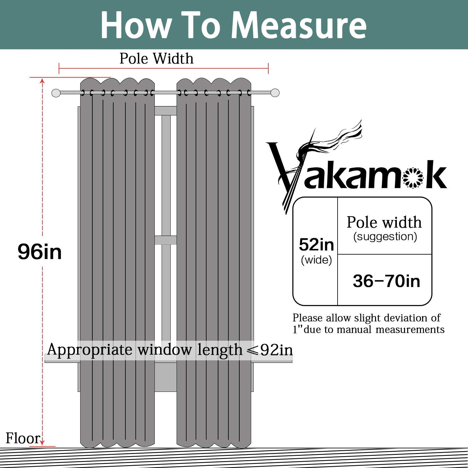 Yakamok Light Blocking Blackout Curtains 52″W x 96″L (Pack of 2), Sage Green