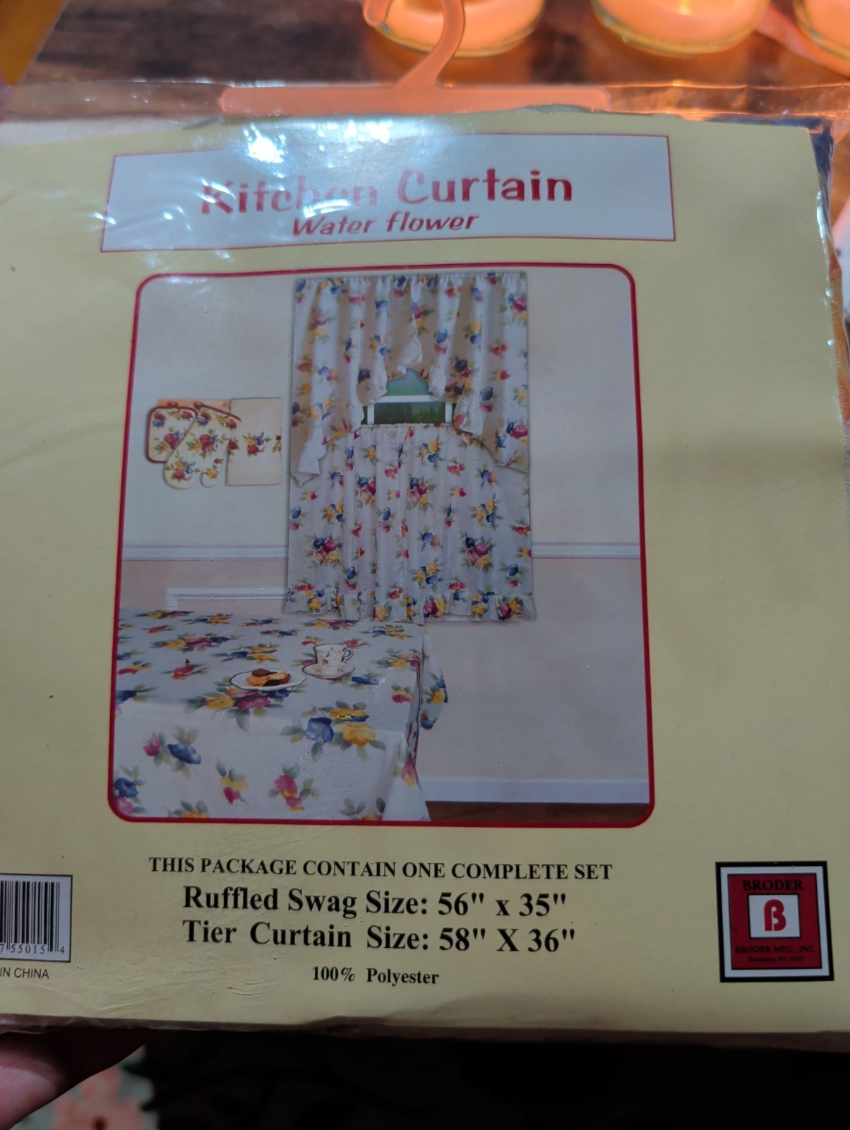 Flower Kitchen Curtains 3 Piece Set NEW Kitchen Curtain