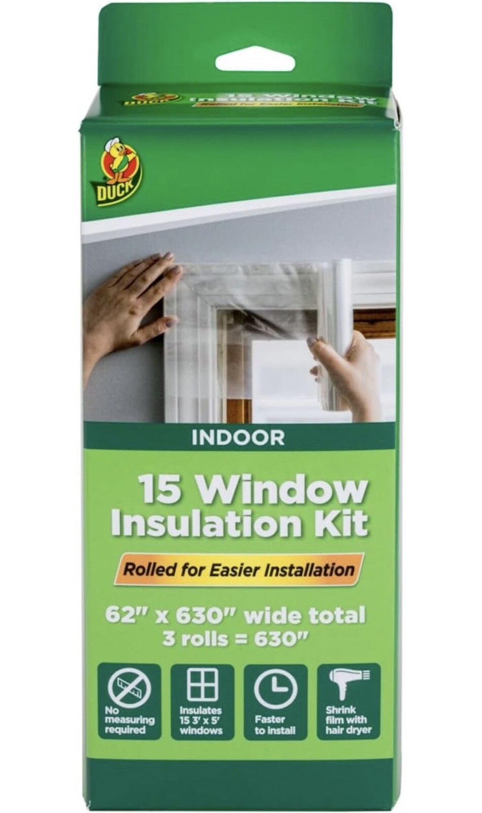 Duck indoor window insulation kit 3 rolls and 2 tapes