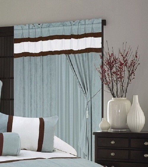 A pair of Window Curtain / Drapes / Panels with sheer lining set 120×84″(WxH)