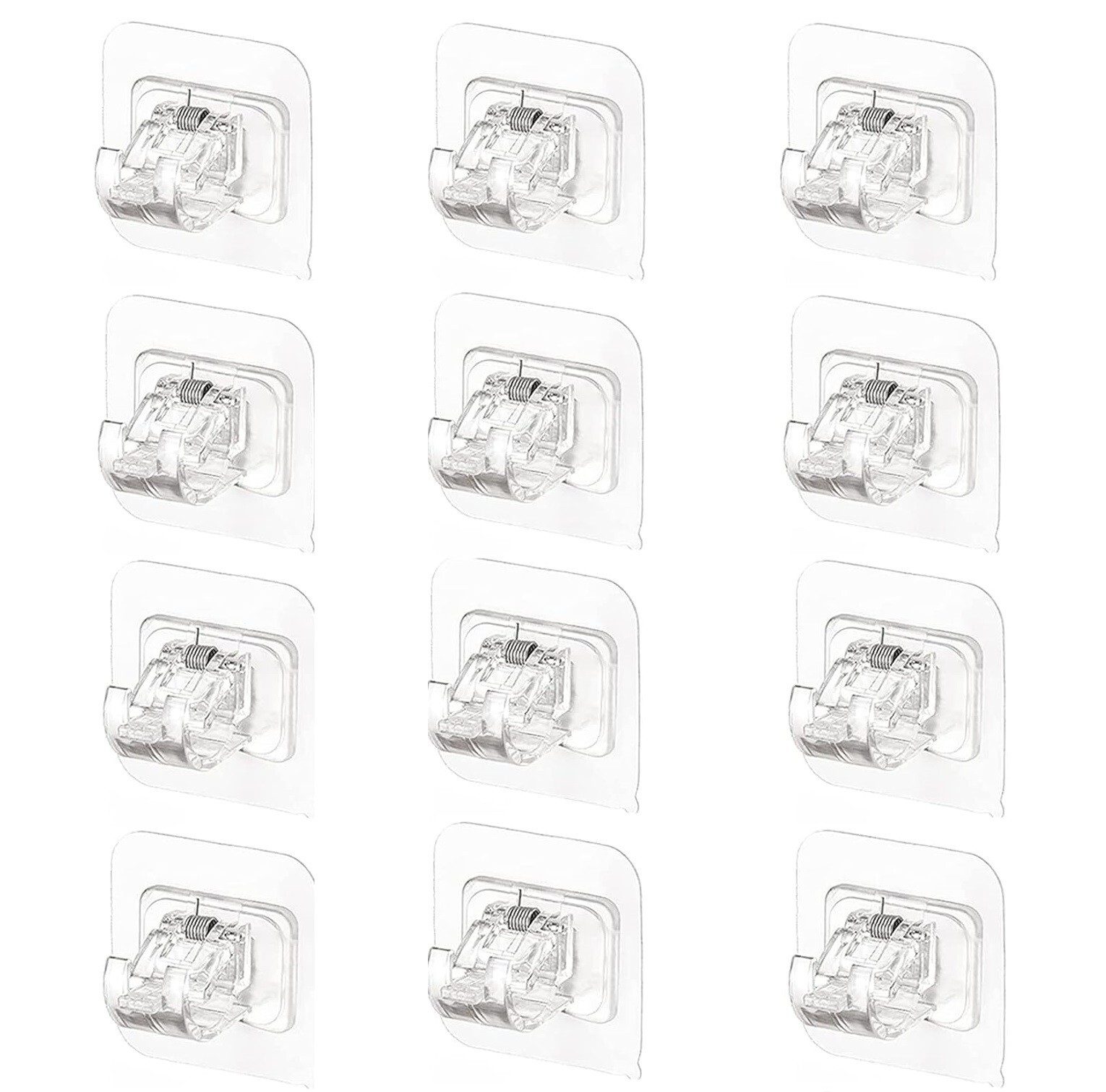 8× Nail Free Adjustable Curtain Rod Clip Brackets Self Adhesive Holder Hooks USA