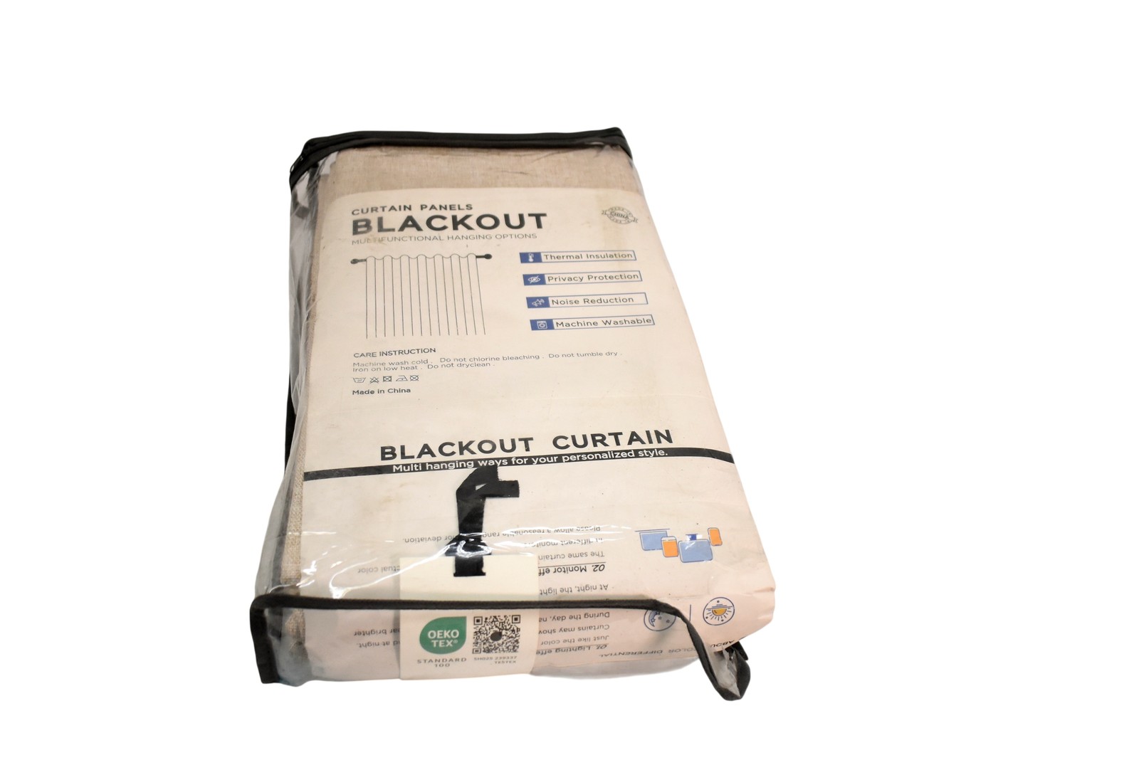 Blackout Shield Curtain Panel 50×96 Beige Blackout Thermal Noise Reducing