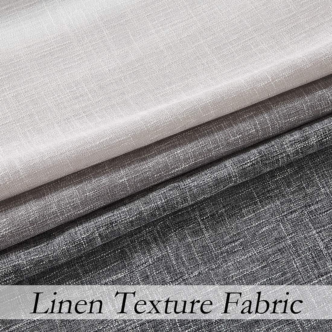 Ombre Window Curtain Panel Linen Gradient Print on Rayon Blend Fabric Backtab…
