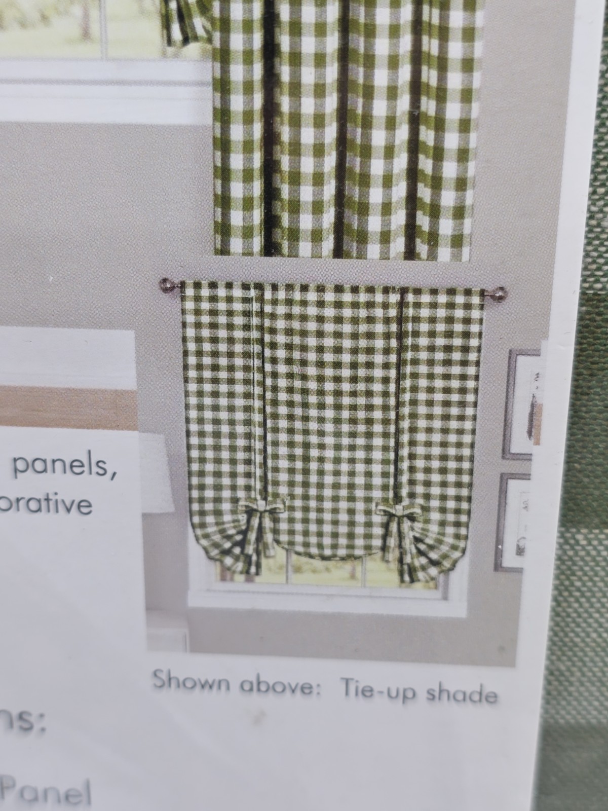 BUFFALO CHECK 42″ x 84″ Green Single Window Curtain Panel Lot Of 3