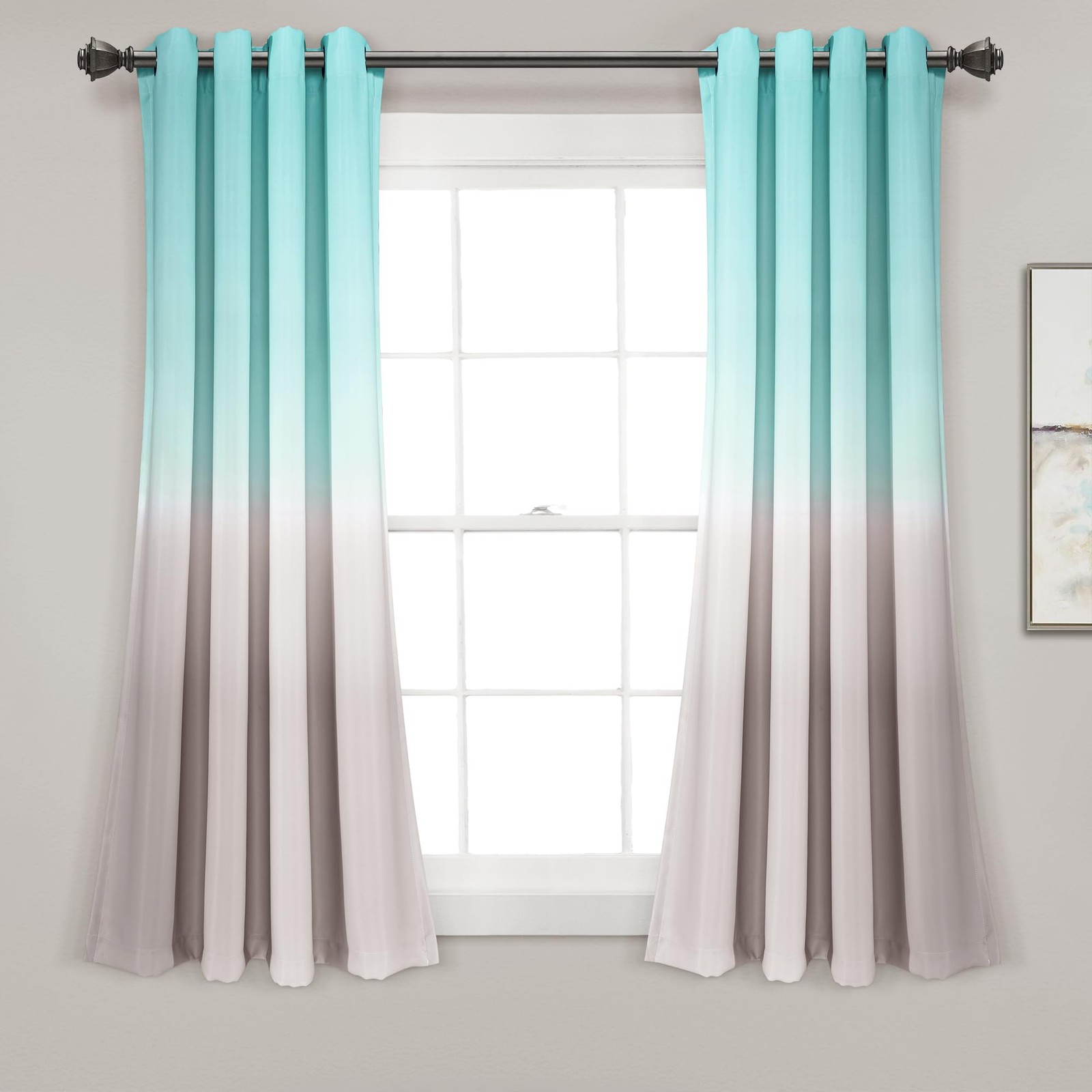 Lush Decor Umbre Fiesta Darkening Window Curtain Panels Pair 52 W X 63 L –