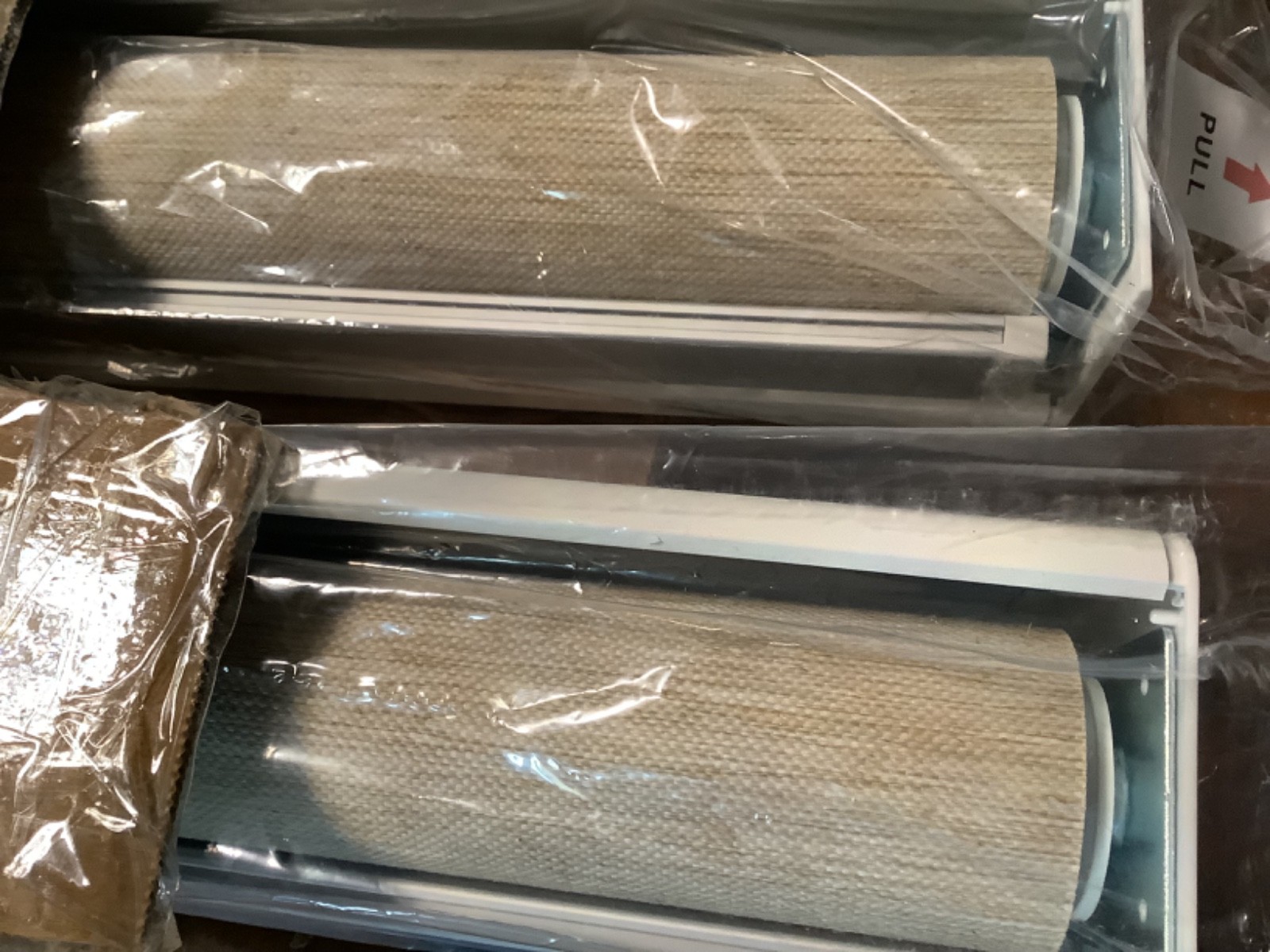 Lot of 2 Persilux Cordless Free Stop Window Roller Shade Khaki 23” W x 72″ H New