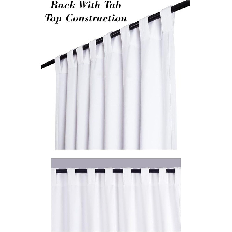 Elegant White Cotton Curtains Light Filtering Privacy 2 Panels Home Decor New