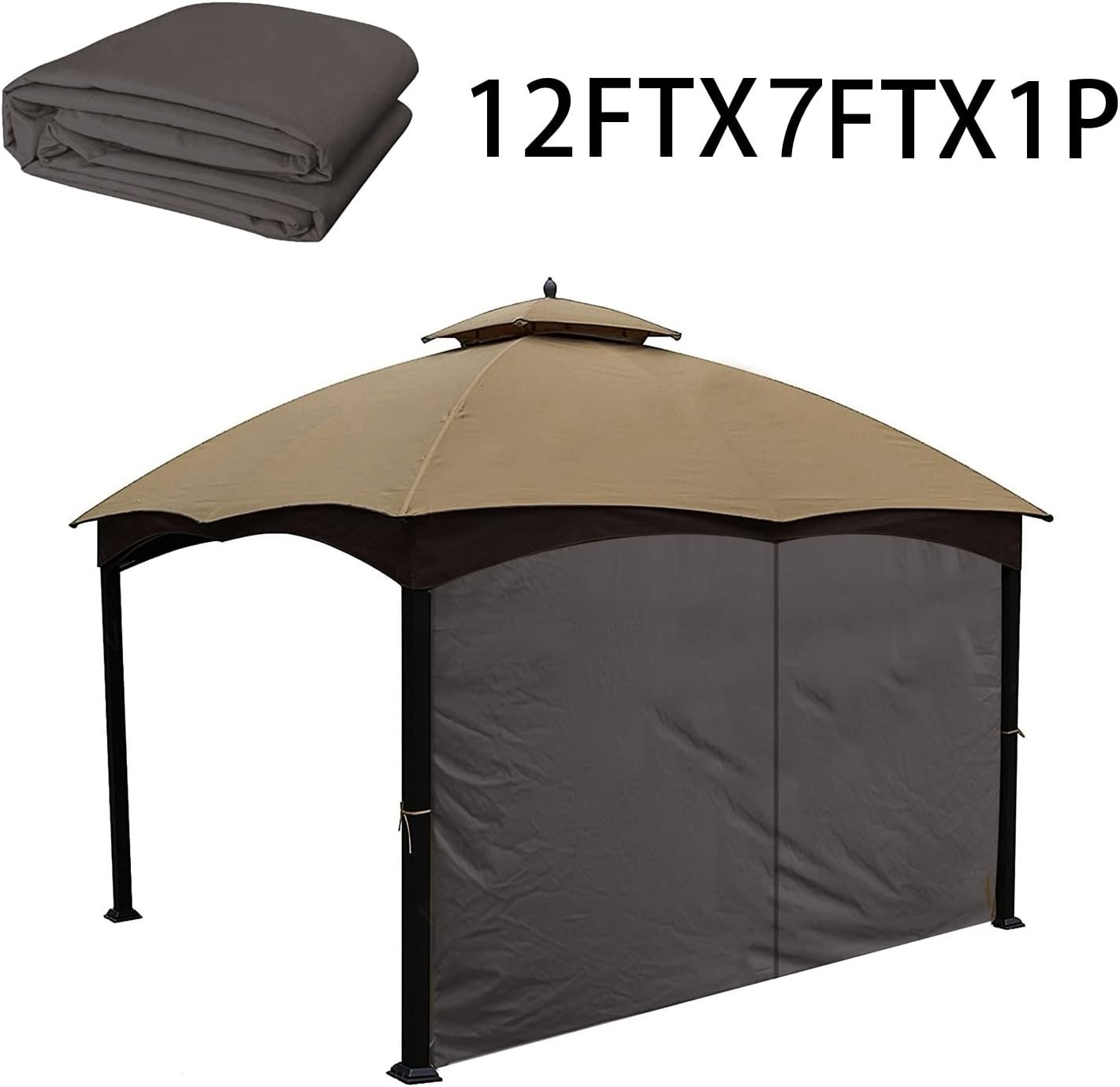 Durable Polyester Gazebo Privacy Curtain – Brown