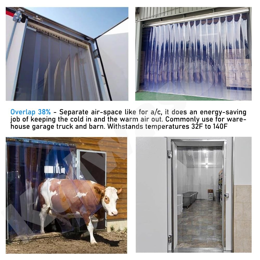 Plastic Vinyl Strip Door Curtain Kit with Hardware – Commercial PVC Strip Cur…