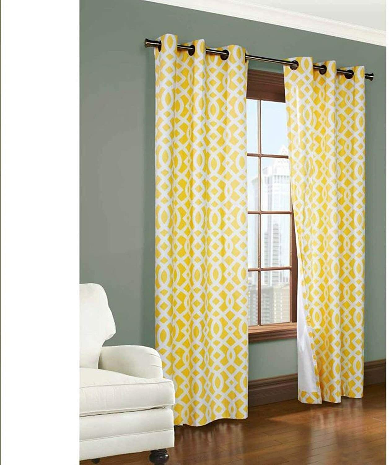 Thermalogic 70920-188-201-84 Trellis Insulated Printed Panels, 80 x 84, Yellow
