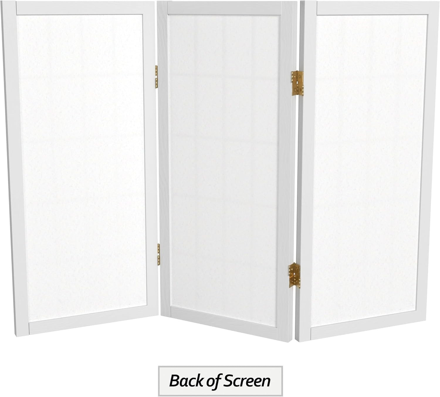 2 Ft. White Shoji Screen – 3-Panel Short Desktop Window Divider