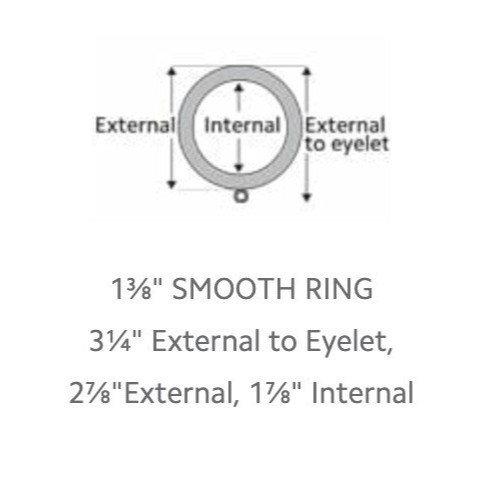 Kirsch Wood Trends Classic Rings, for 1-3/8″ pole, White # 5602BB025 gold eyelet