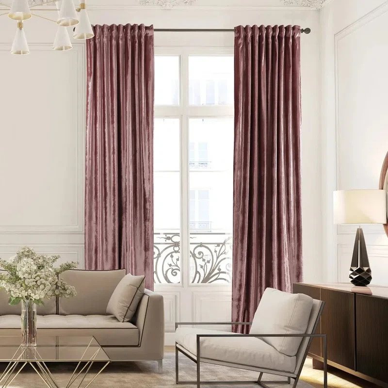 Shiny Polyester 51.97 x 96.06″ Decorative Single Panel Sangria Curtains
