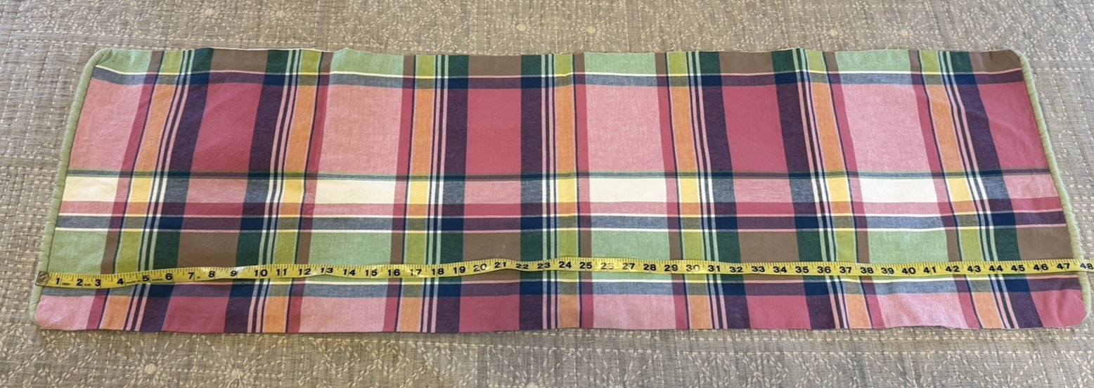 5-Piece Custom Plaid Valances Cotton Pink Green Blue Yellow Preppy EUC Curtains