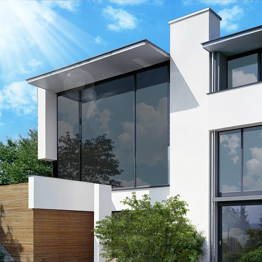 Gray Silver Heat Insulation Window Film, Static Window Sunshade Glass Film