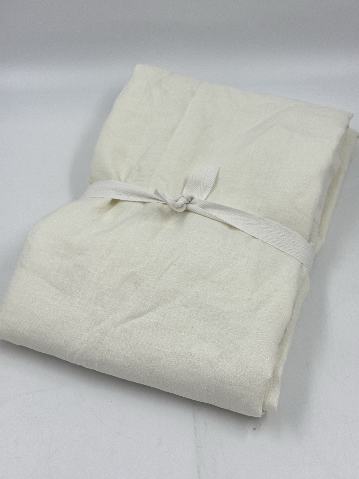 New Set/2 Pottery Barn 50 x 96” Unlined Belgian Flax Linen Curtain, Ivory