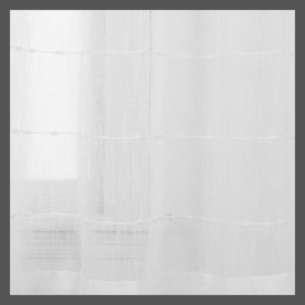Set of 2 (84″x38″) Farmhouse Textured Grommet Sheer Window Curtain Panels White