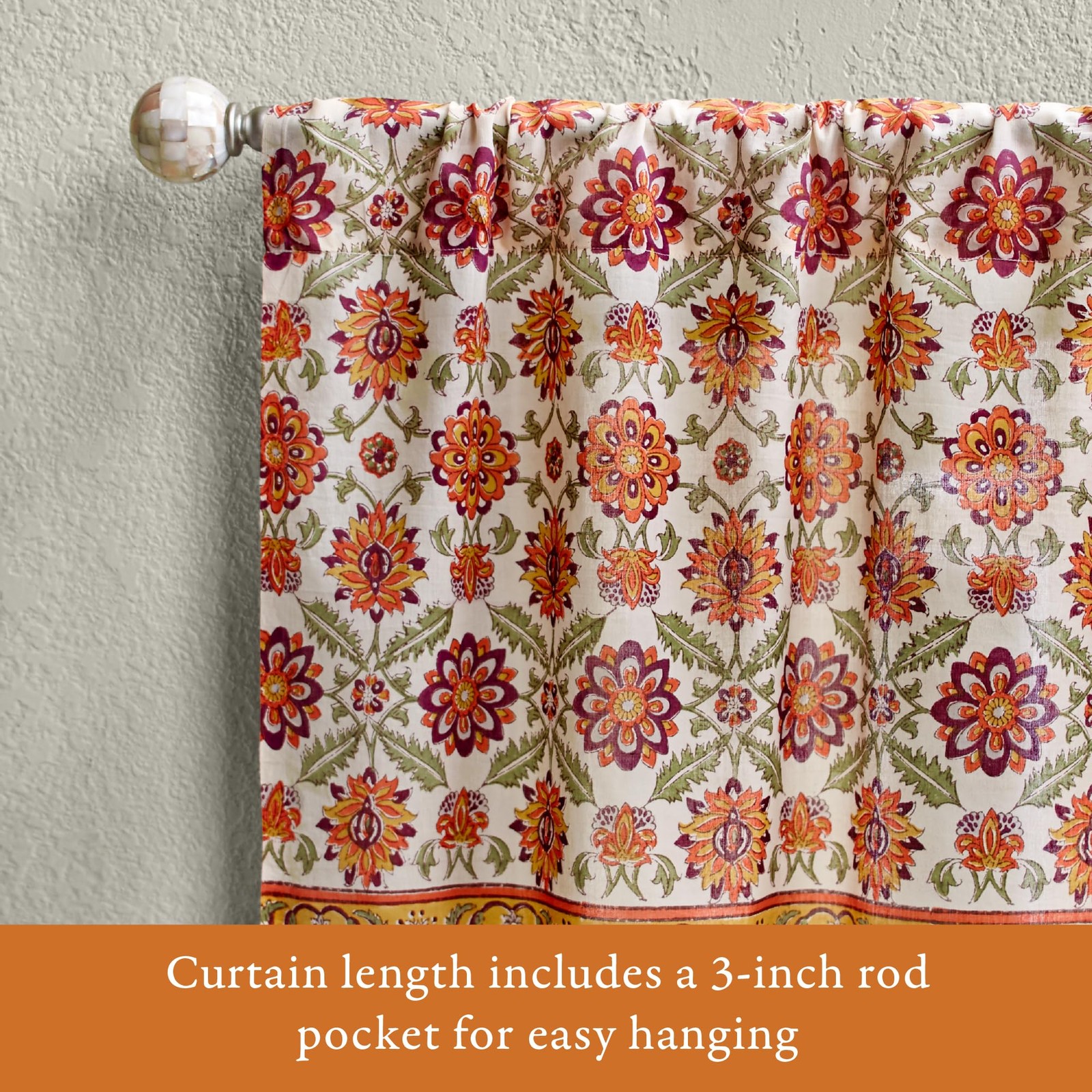 Half Kitchen Cotton Curtains for Small Windows, Bathroom and Cafe Hand Block …