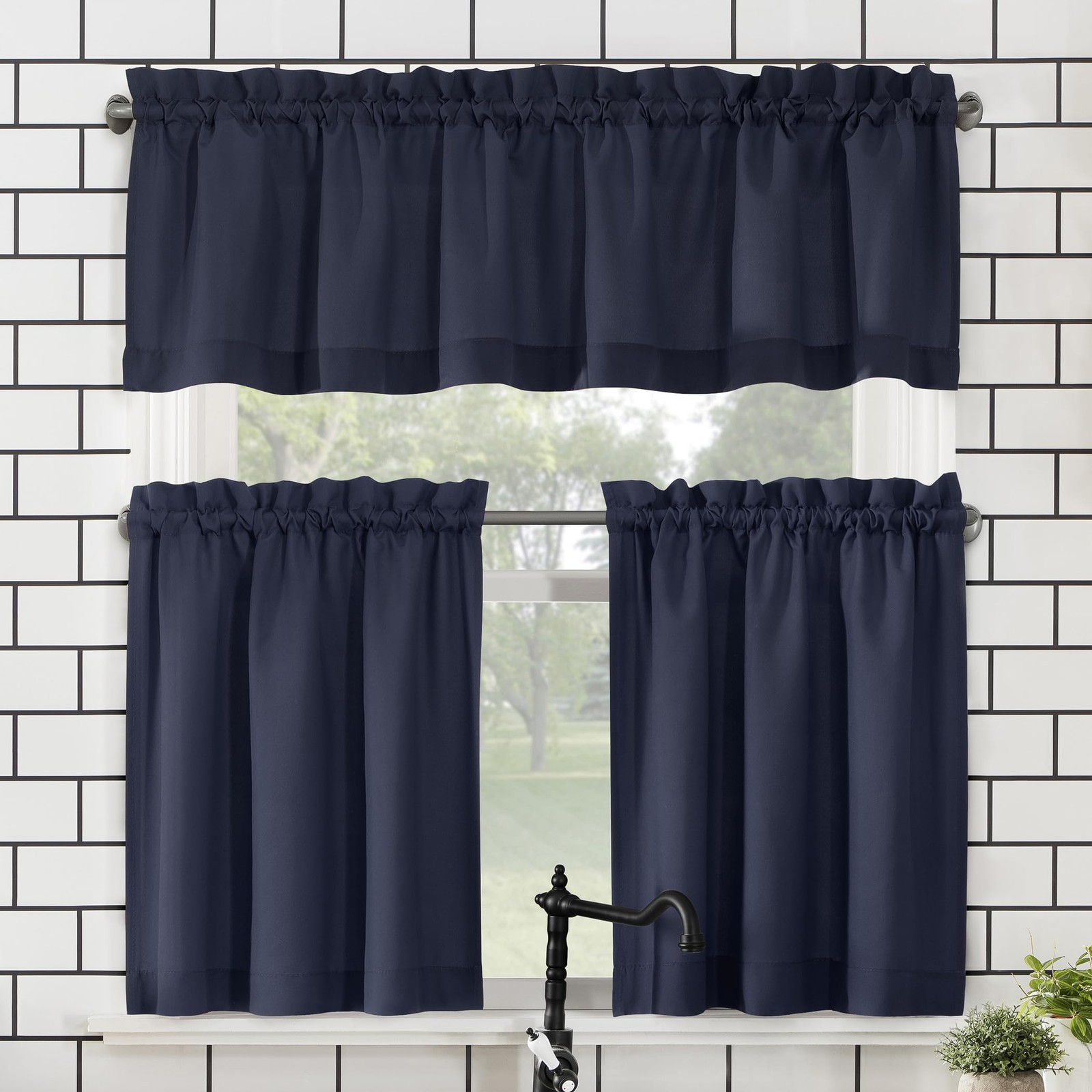No. 918 Martine kitchen curtain, semi-sheer, with rod pockets, 137.2 x…