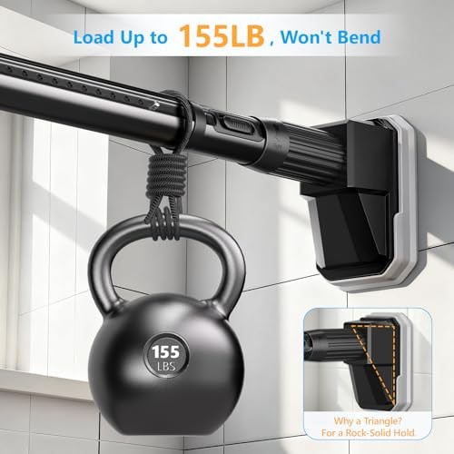 Tension Curtain Rods No Drilling, Extra Long Tension Rod 41-88 41-88Inch Black