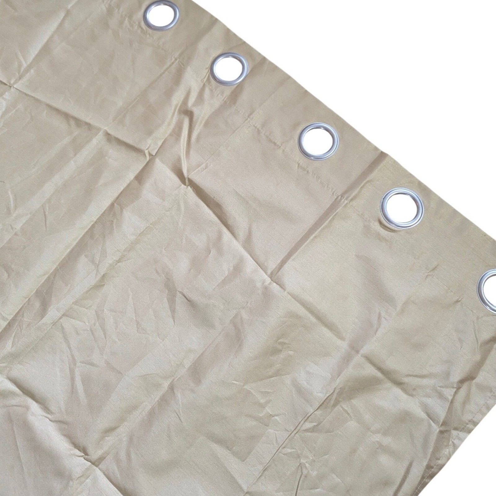 Sharper Image Curtain Panel PAIR Gold Faux Silk Grommet Blackout Minimalist