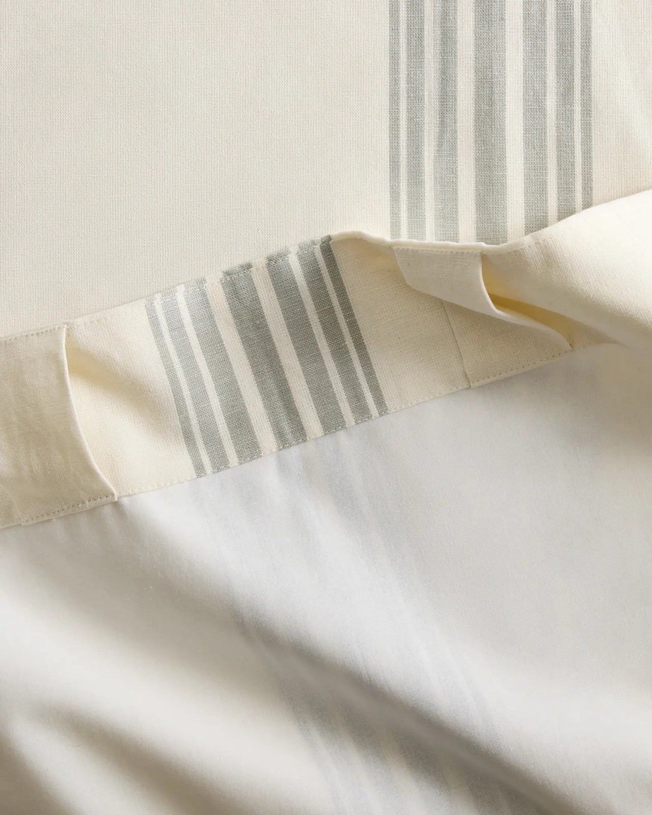 NWOT QUINCE Coastal Stripe Linen Cotton Light Filter Panel SAGE IVORY 108”