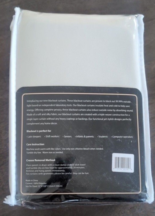 PREMIUM COLLECTION Blackout Curtains 52 x 120 Inches Grommet 1 Set – Oyster