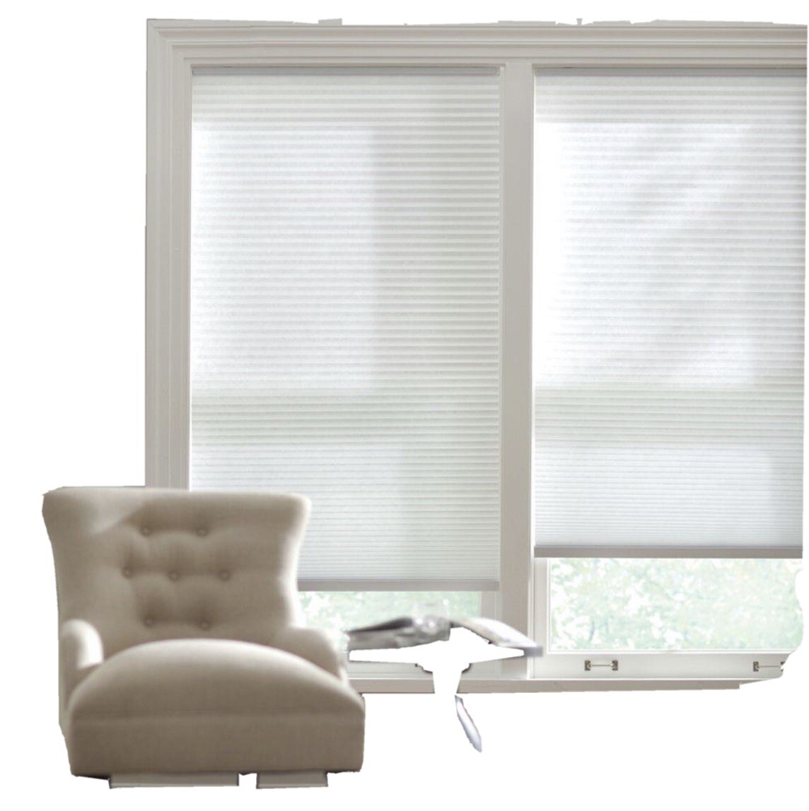 HDC Snow Drift 9/16″ Cordless Filtering Cellular Shade 23.5″ W x 72″ L
