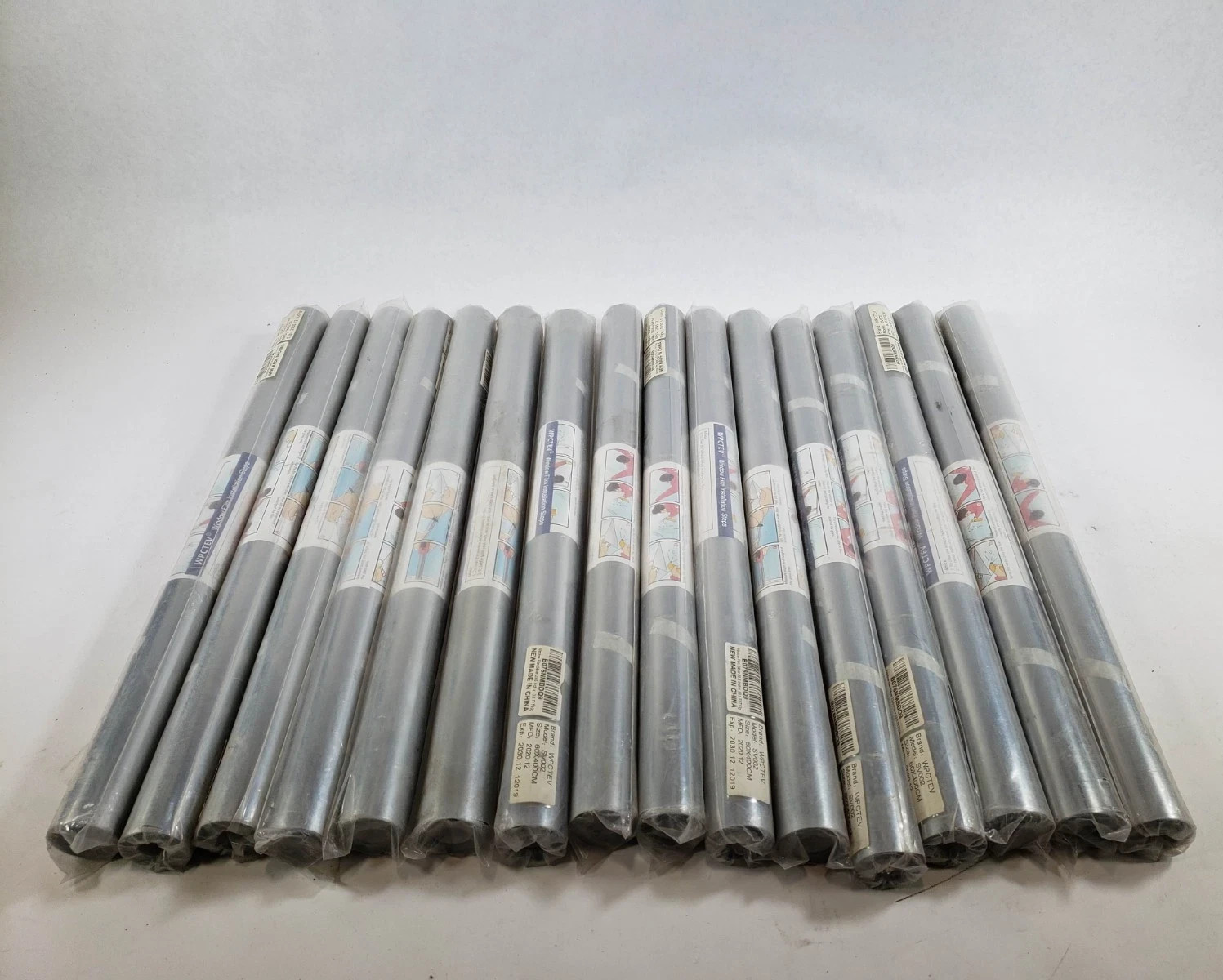 Lot of 16 WPCTEV SV002 Silver Easy Installation Steps Window Film Size 60X400 CM
