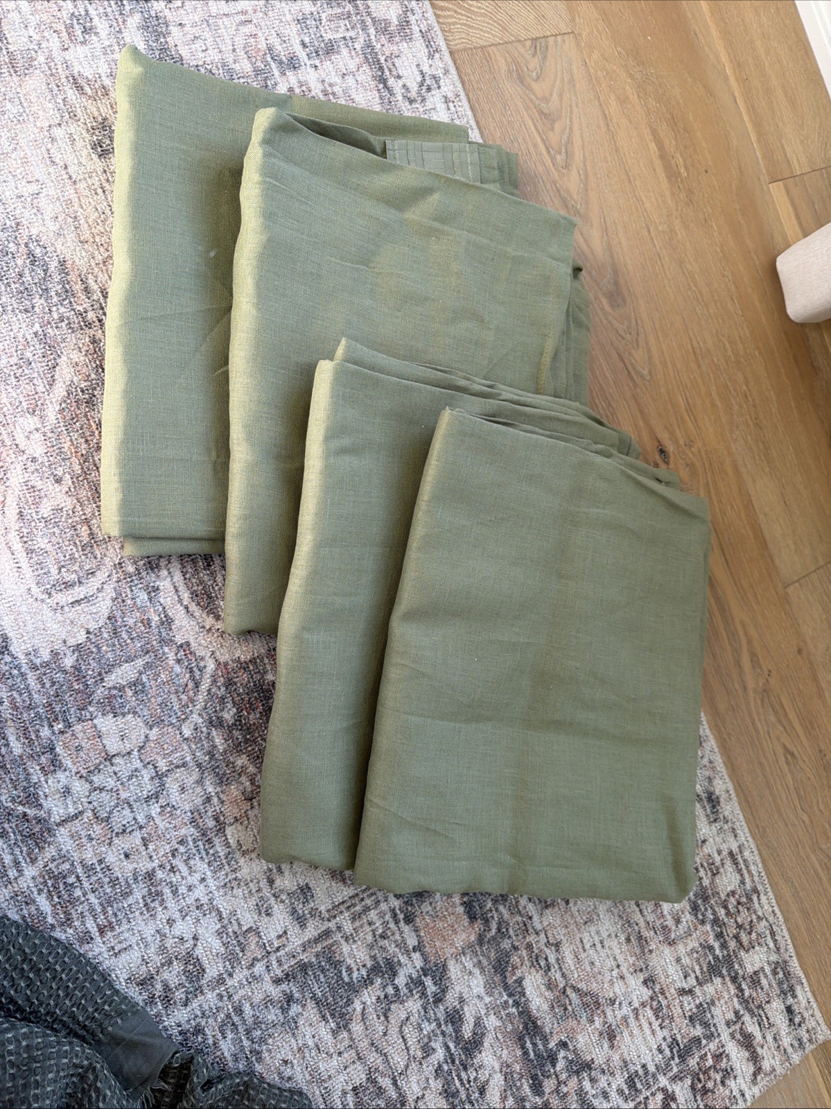IKEA DYTAG Light Filtering Green Curtains 2 Pair (57×98 “) 405.528.91 Olive Gray