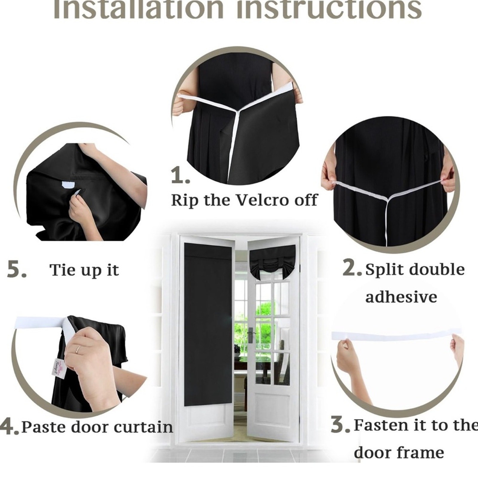 Blackout Door Window Curtain 1 Panel, 26 x 68 Inches