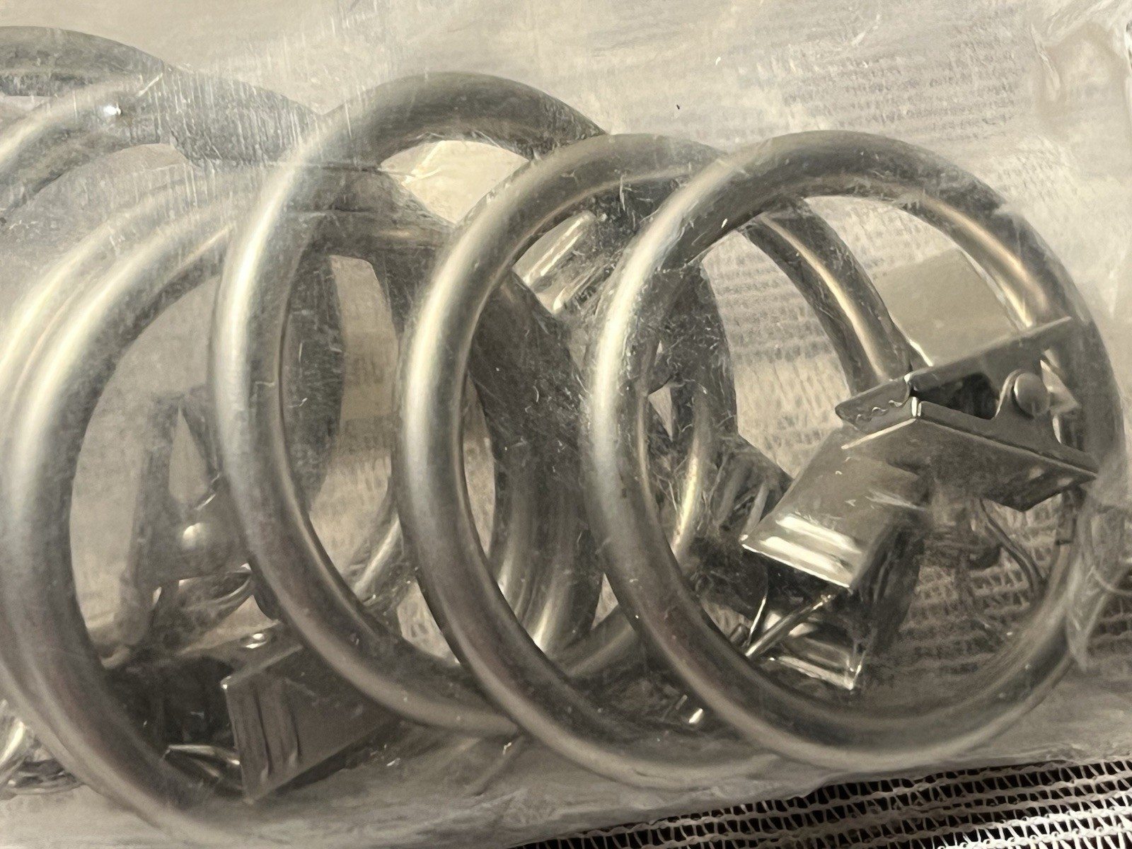 Satin Nickel Curtain Rings 2″ Set of 7 Brand New in Box 7350-5913