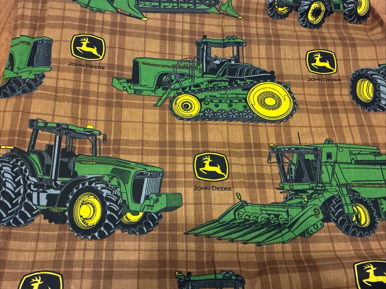 John Deere Curtain Panel Tie Back Set 40” X 66” 4pc Lot Green Brown Tractor NWOT