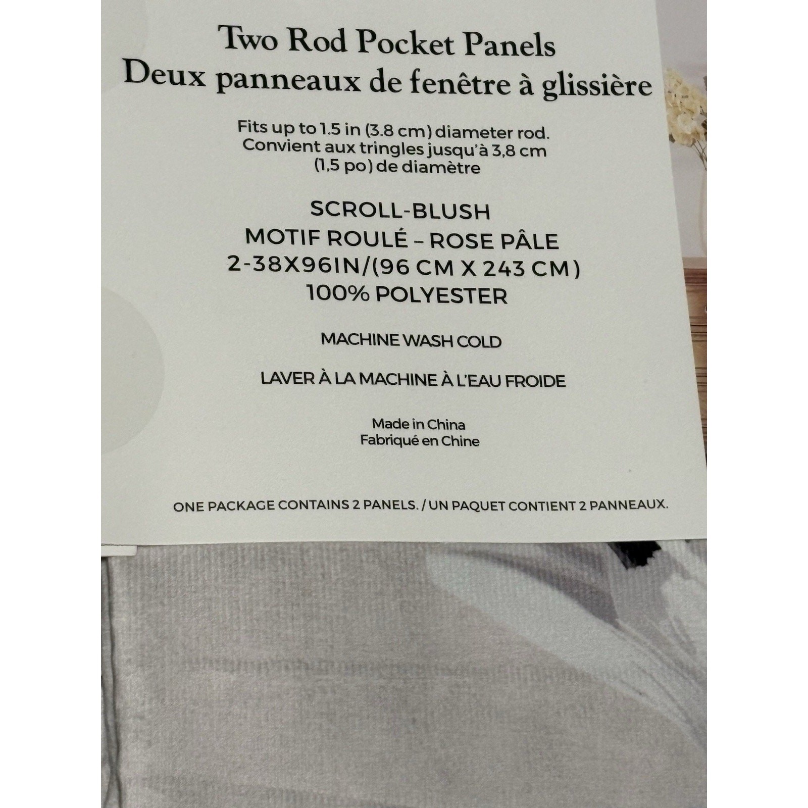 Callisto Home Heron Bird Window Curtains Panels 38 X 96” Set Of 4 Panels Blush