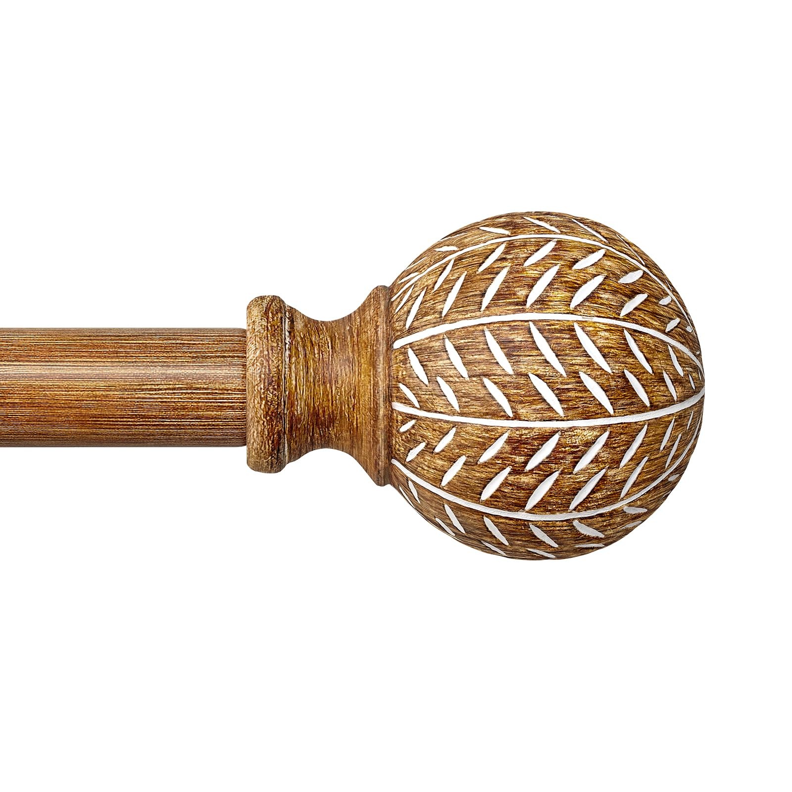 QDWIS Wood Curtain Rods for Windows 66 to 120 36” – 120”, Natural
