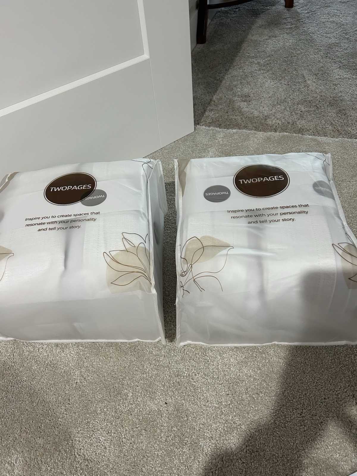 Two Pages 52W X 96L Thermal Insulated Blackout Curtains Pinch Pleated & Back Tab