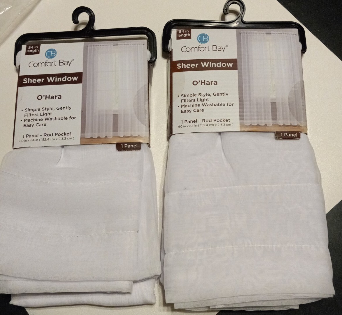 Comfort Bay Sheer Window O’Hara 60″x84″ Lot Of 2