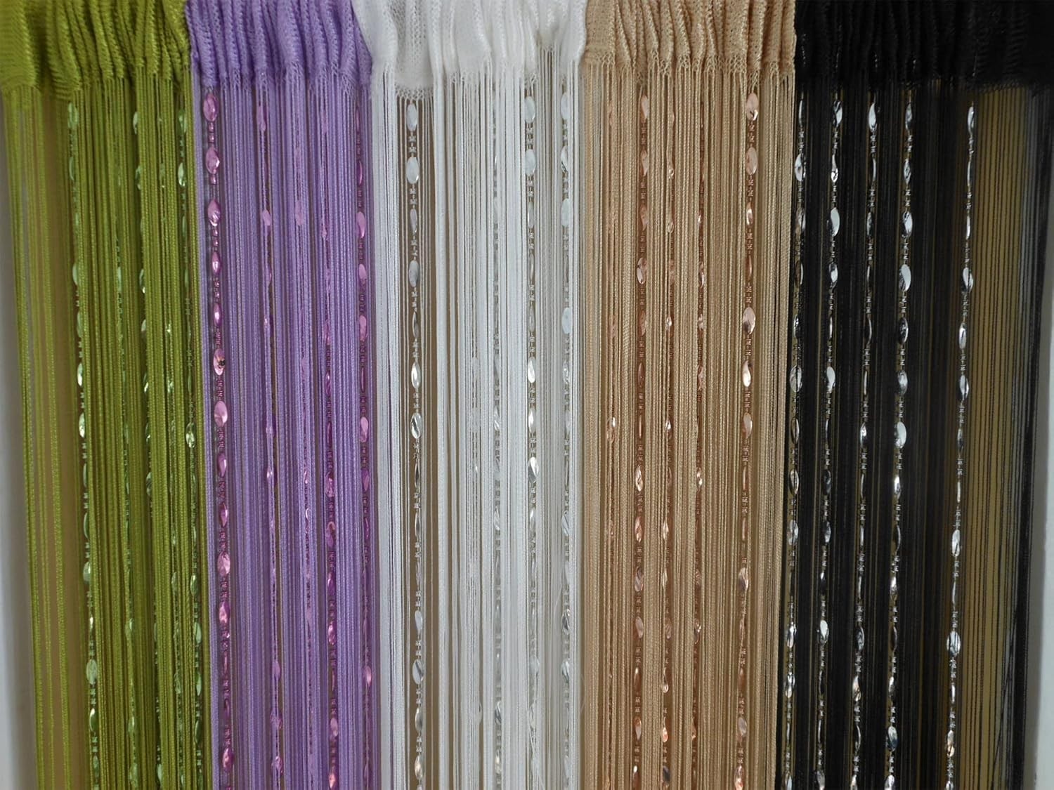 Art Deco Semi-Sheer Tassel Curtain in Champagne for Home Decor – 39.3” x 76.7”