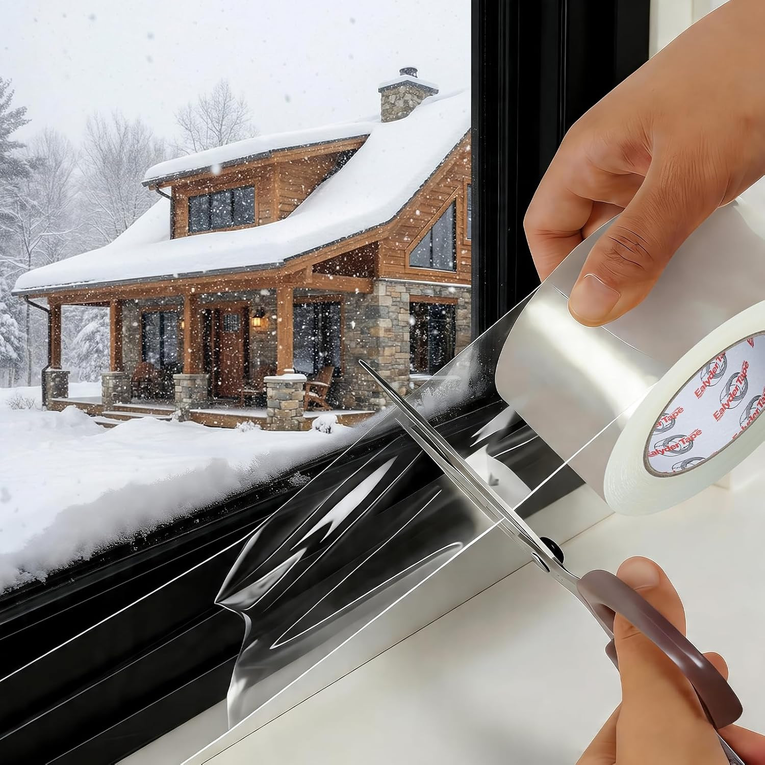 2 Inch x 30 Yards Transparent Window Weather Sealing Tape, Clear Window Draft Is