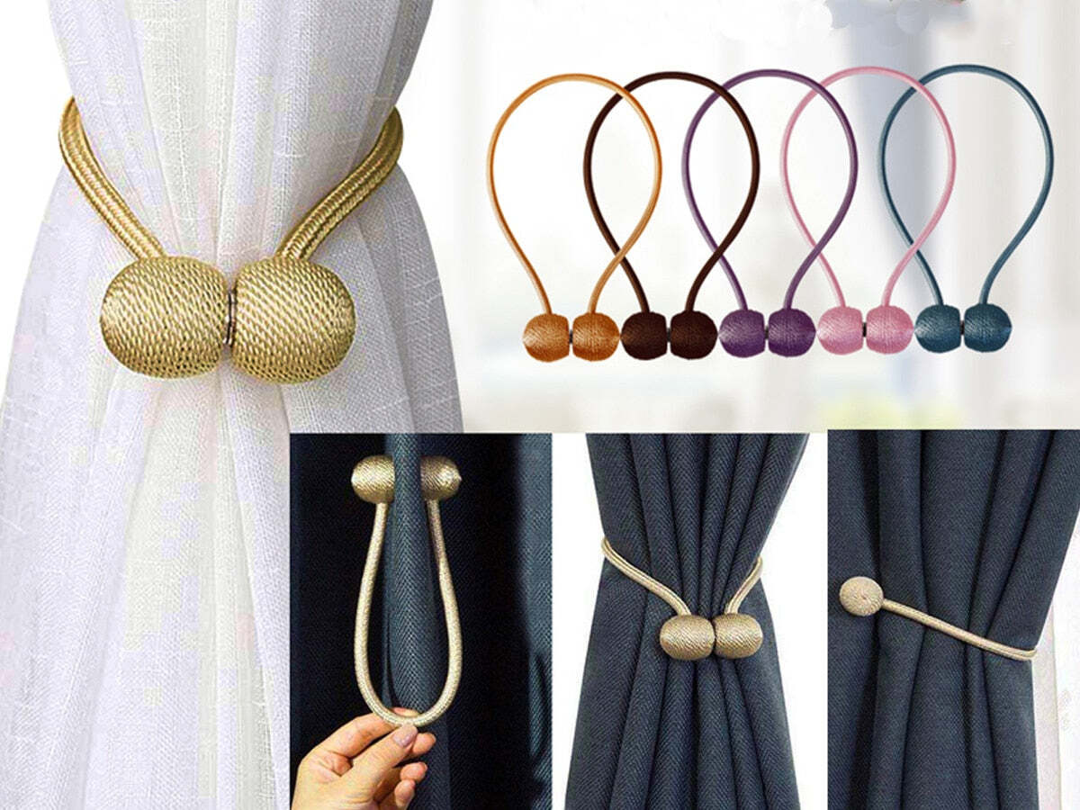 2 pcs Magnetic curtain tiebacks – curtain holdbacks, window curtain accessories