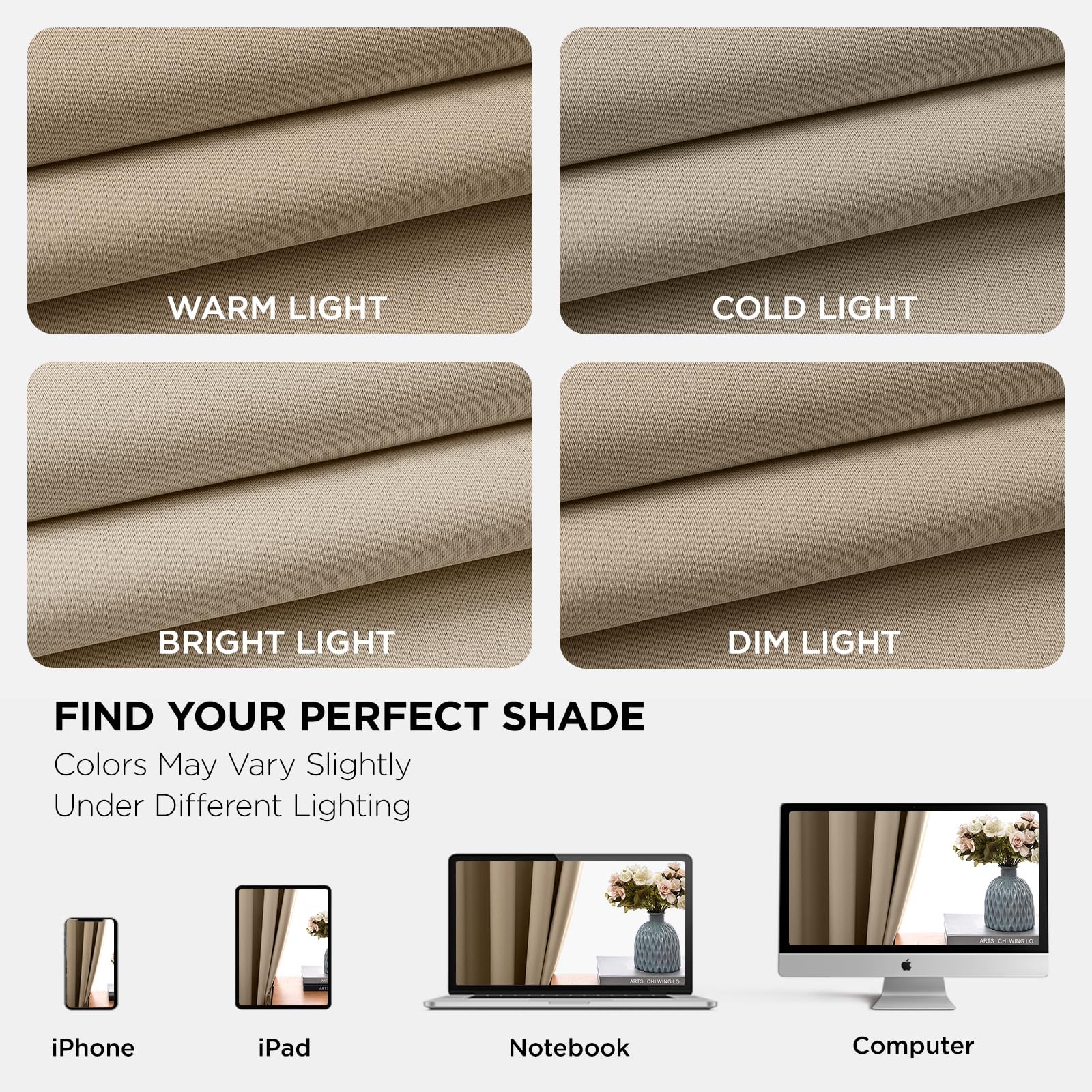 Joydeco Blackout Curtains 108 Inch Length 2 Panels Set, Thermal Insulated Long C